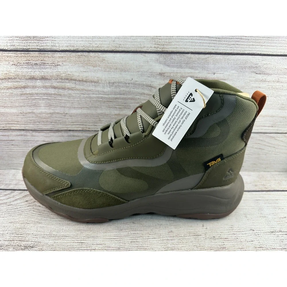 Teva Men's Dark Olive Taupe Geotrecca RP Waterproof Hiking Boots Size 11.5