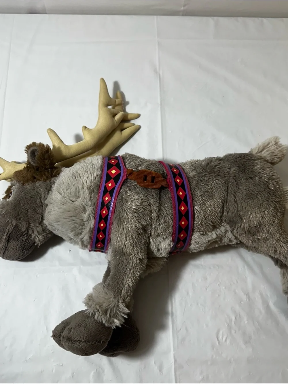 Disney Brown Plush Moose Dog Toy with Pink & Purple Harness