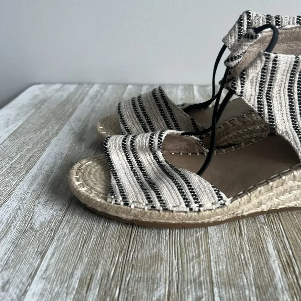 Eileen Fisher Agnes Espadrille Wedge Sandals Open Toe Braided Jute Slip On 8 New