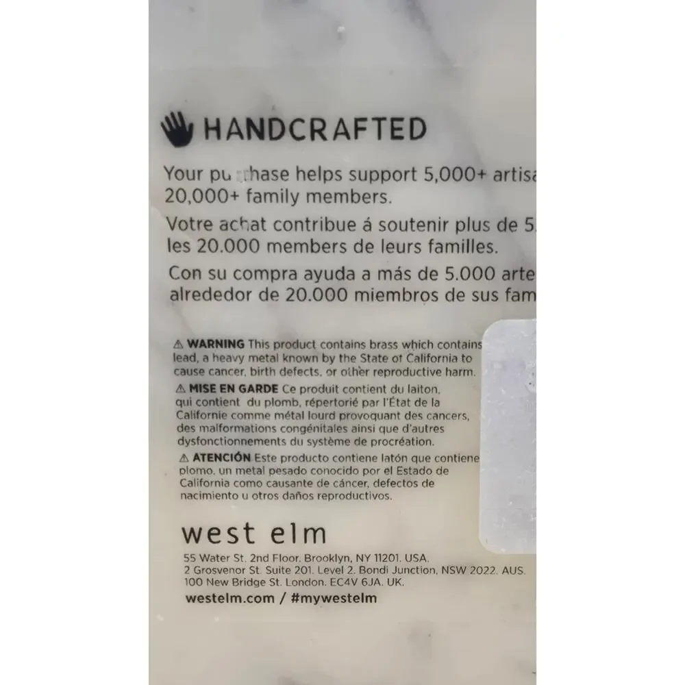 West Elm shipping great wiped