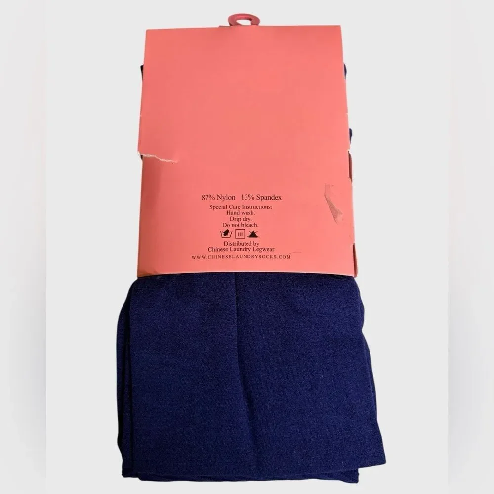 NWT Chinese Laundry 2-Pack Opaque Tights in Purple Size M/T Textured/Smooth NEW