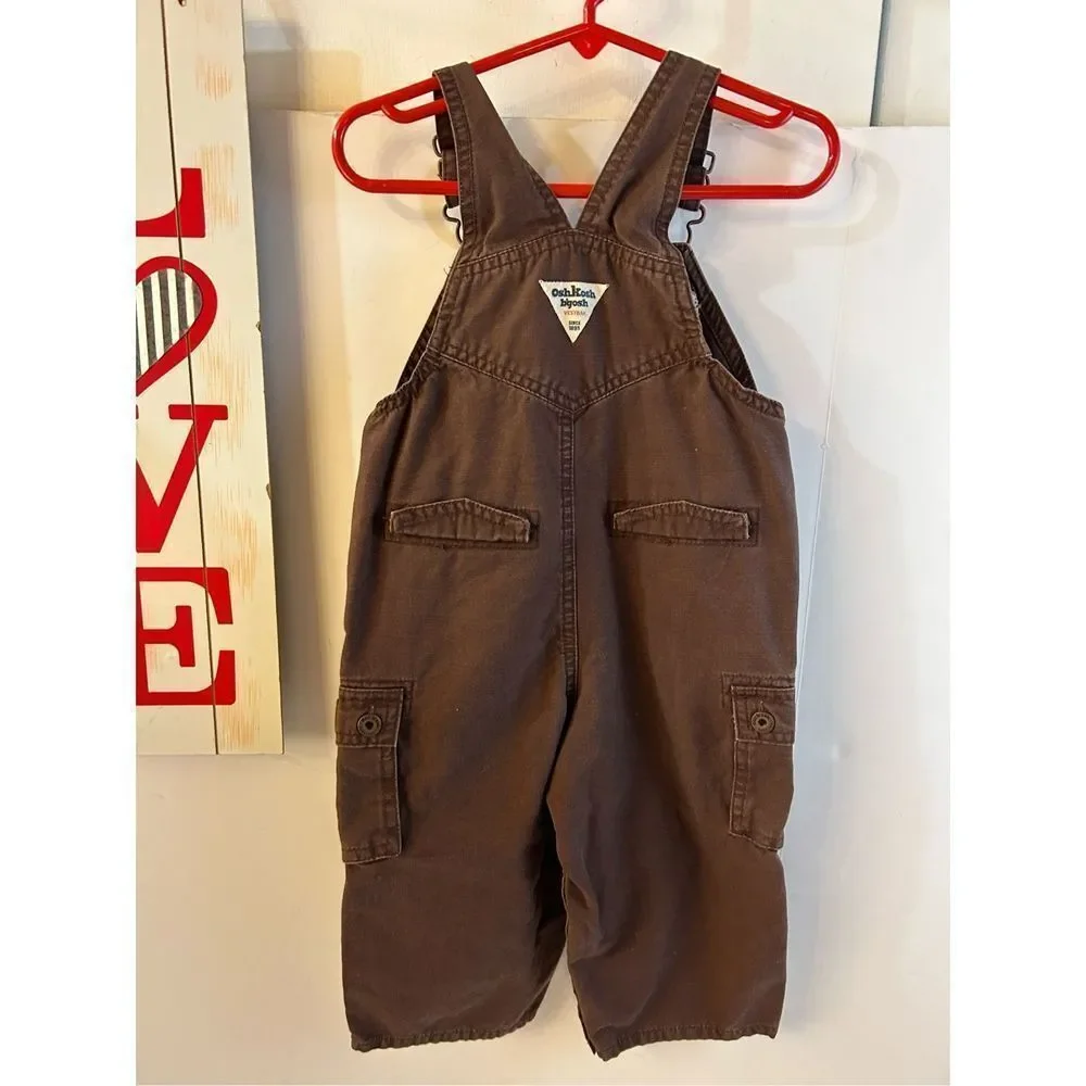 Oshkosh brown overalls 18m rn#96367 snaps‎