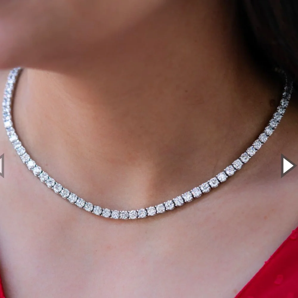 Sterling silver 4mm tennis necklace 16”