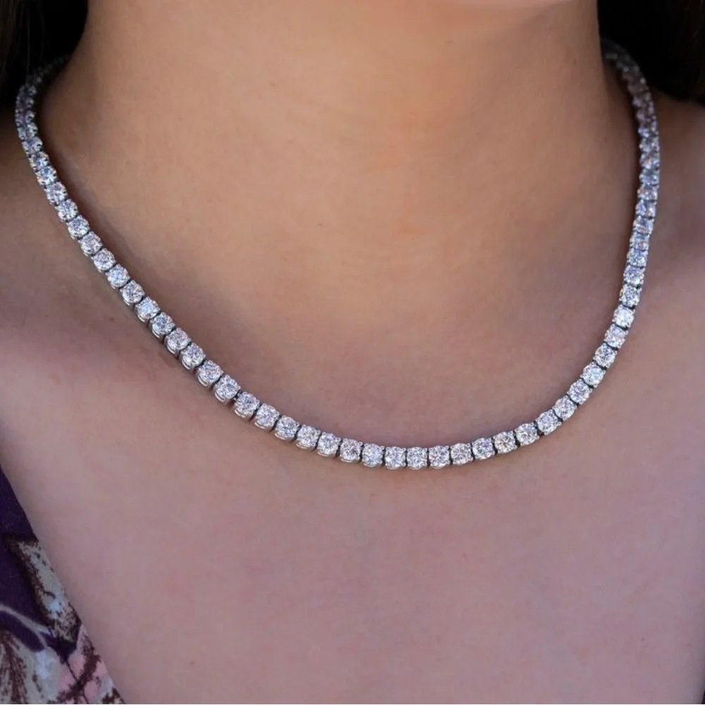 Sterling silver 4mm tennis necklace 16”
