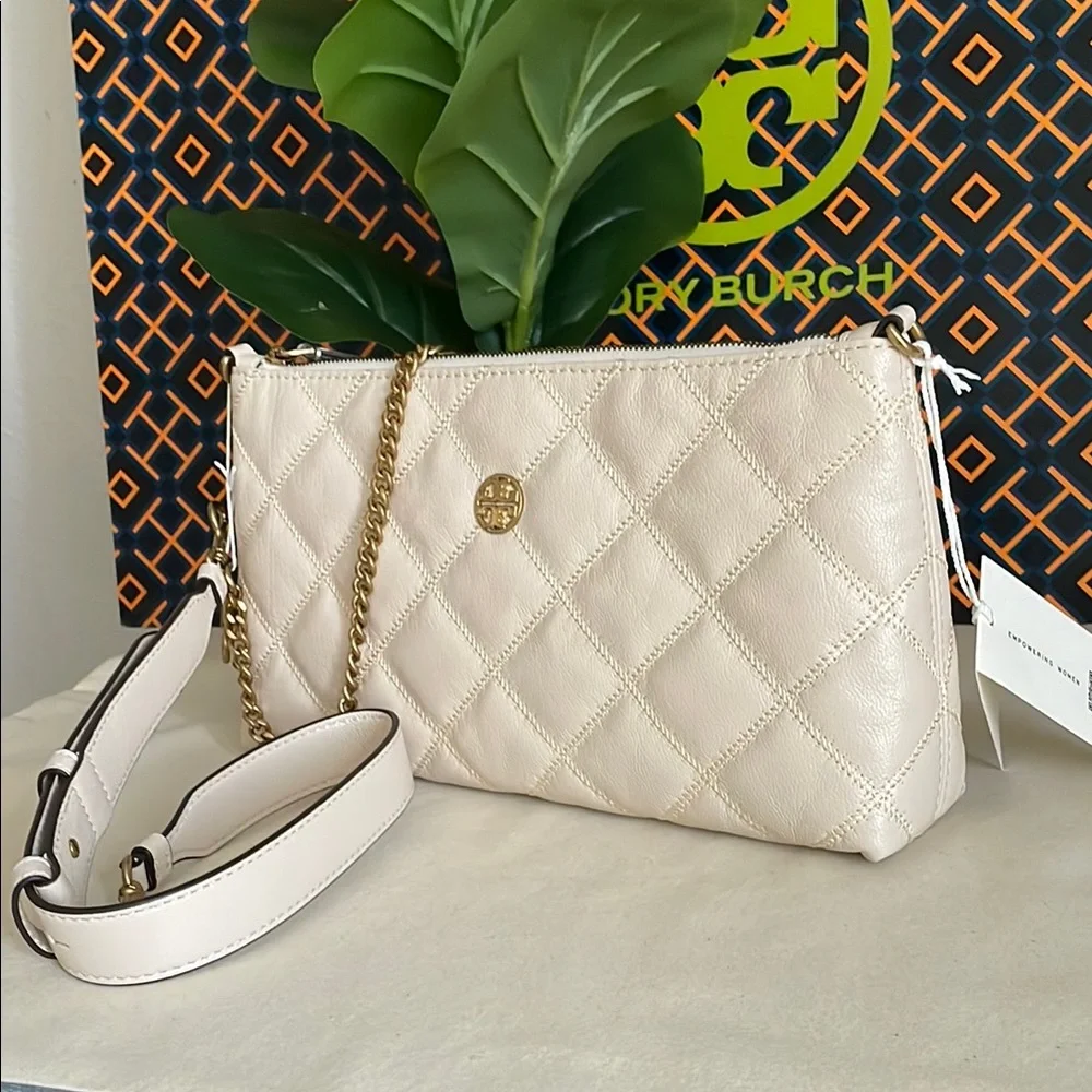 NWE, Tory Burch willa zip Cream Women's shoulder Bag brie