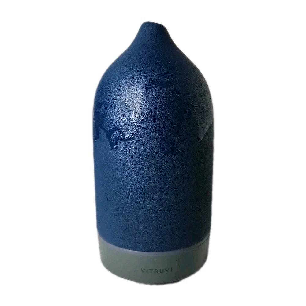 Vitruvi Stone Ceramic Ultrasonic Essential Oil Diffuser Works Great! Dusk Blue