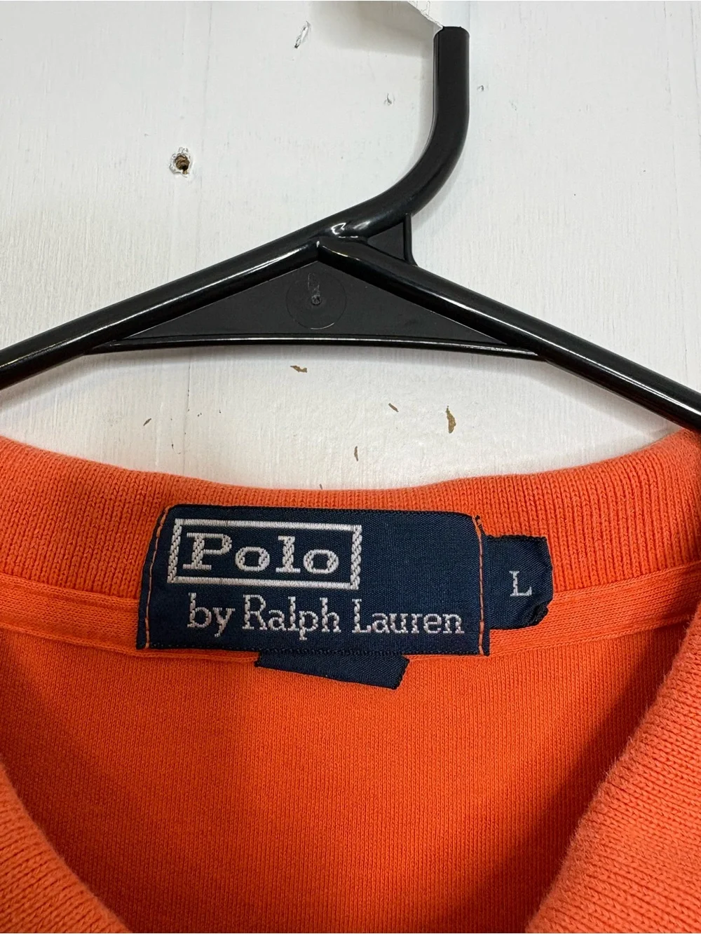 Polo Ralph Lauren Shirt Mens Large Orange Classic Fit Cotton Polo Retro