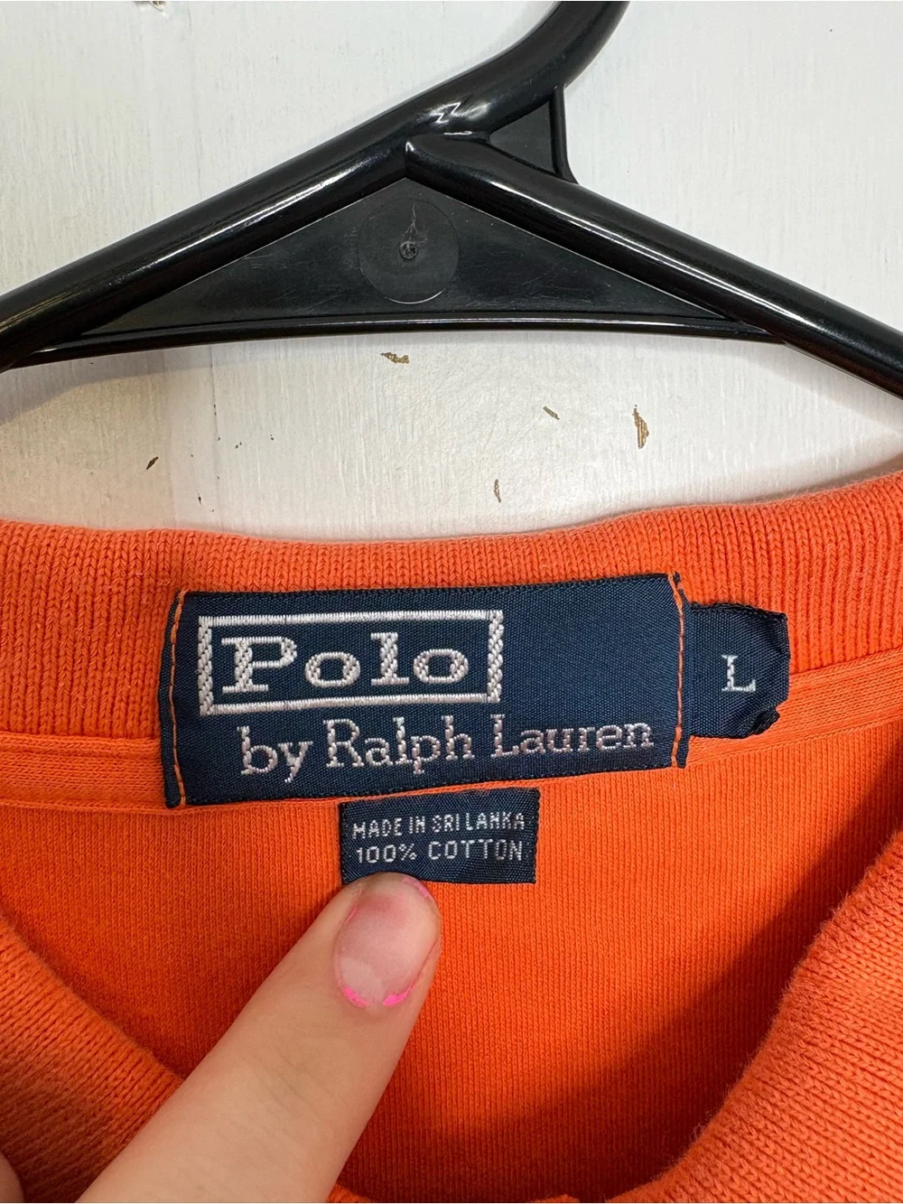 Polo Ralph Lauren Shirt Mens Large Orange Classic Fit Cotton Polo Retro