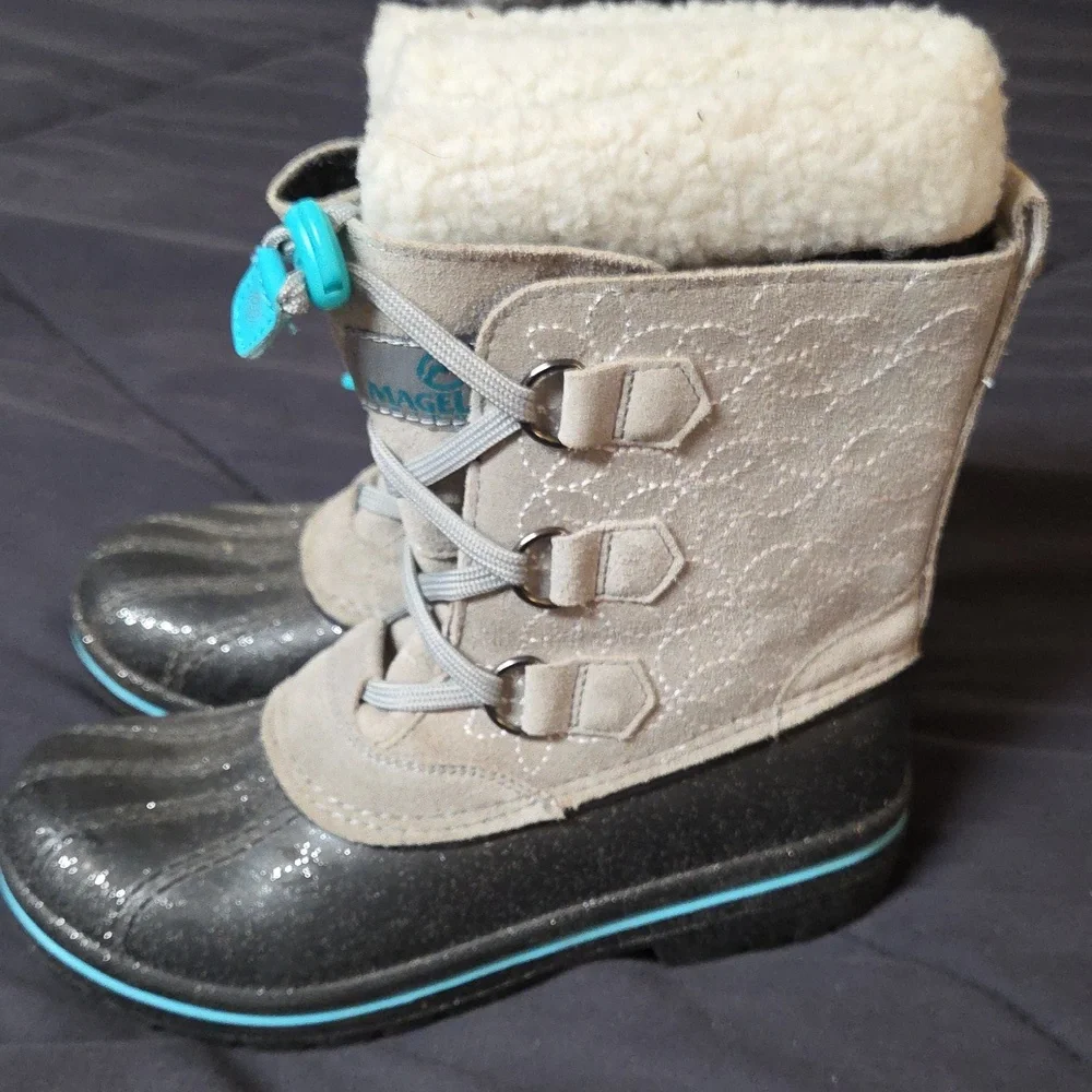 Kids Gray & Teal Winter Boots - Magellan Outdoors