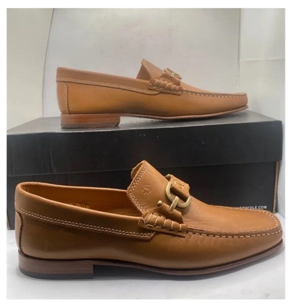 Donald J Pliner Men's Dacio Dipped Calf Loafer Saddle Tan Brown Size 8