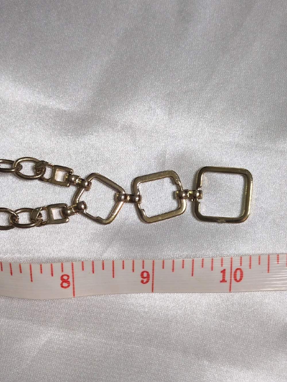 ​Modern Gold Tone Square Link Chain Geometric Drop Pendant Necklace