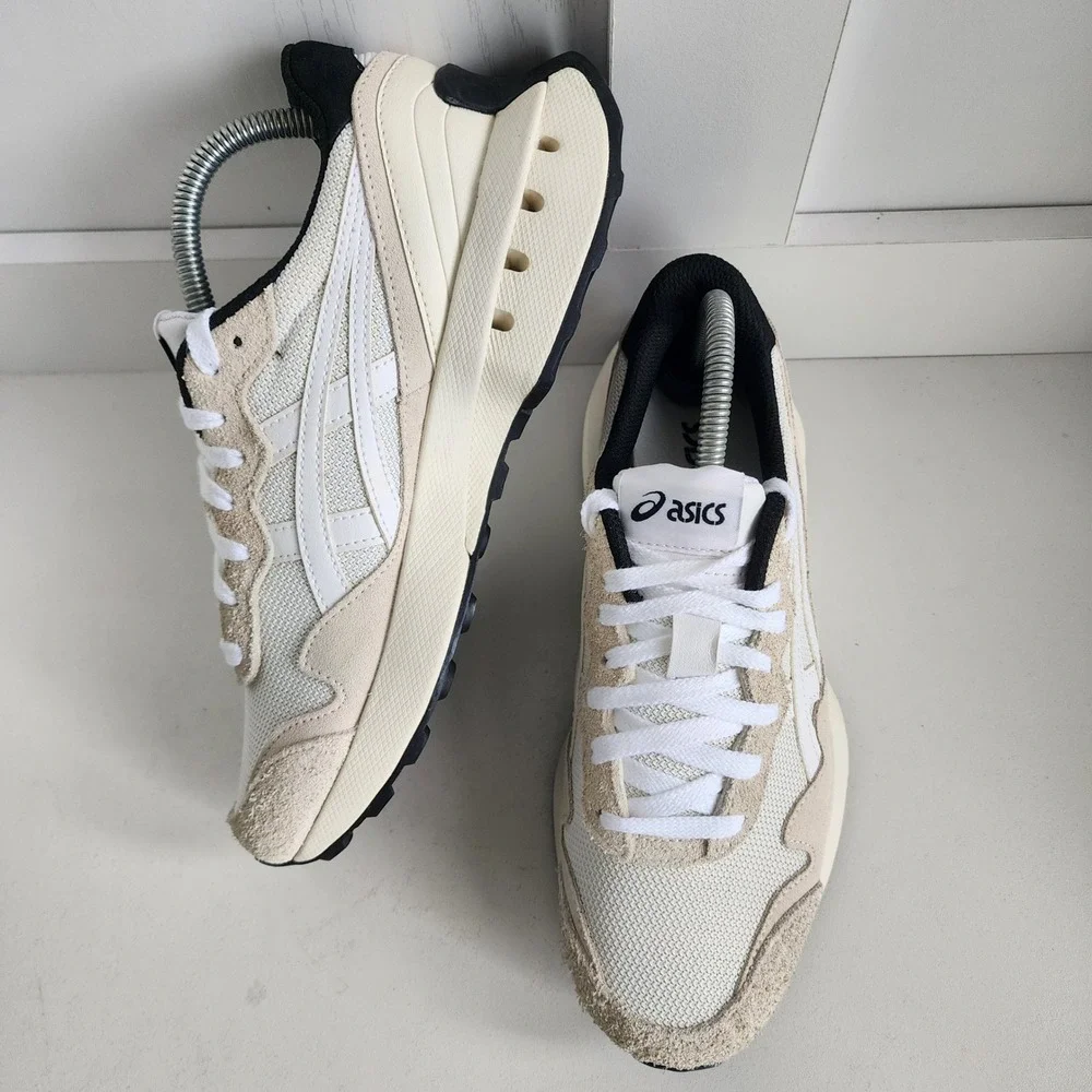 *ASICS Jogger X81 Birch White Suede Mesh Retro Sneakers 1203A346 Men 7/Women 8.5