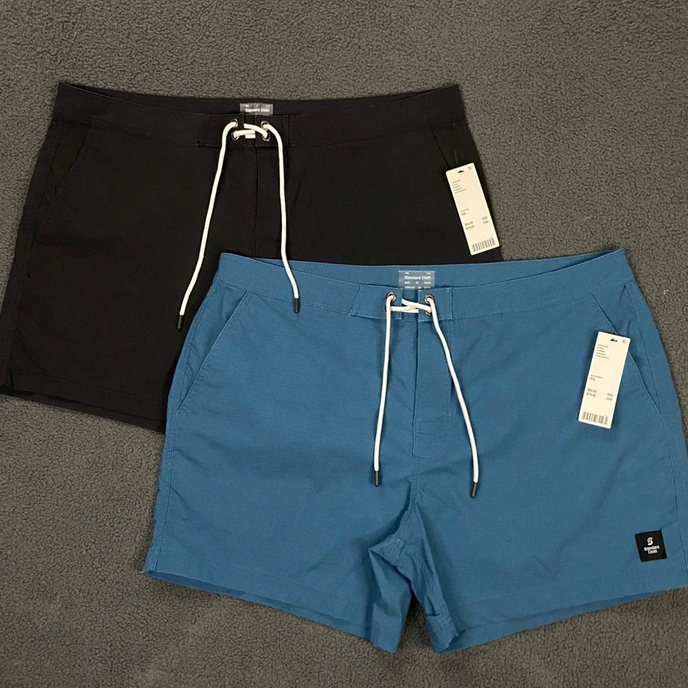 Set of 2 Standard Cloth Board Shorts Mens 2XL Blue Black 5