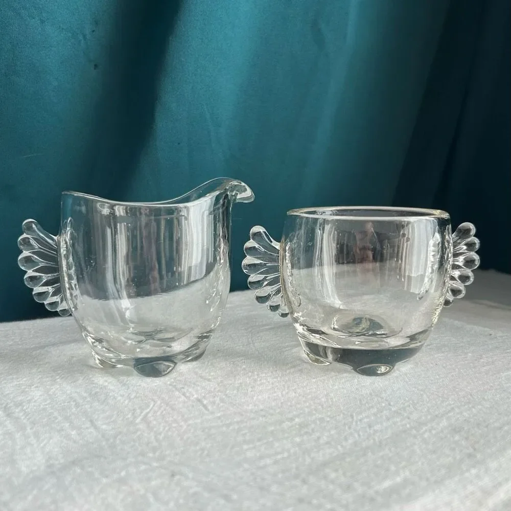Vintage Paden City Vermilion Sugar & Creamer