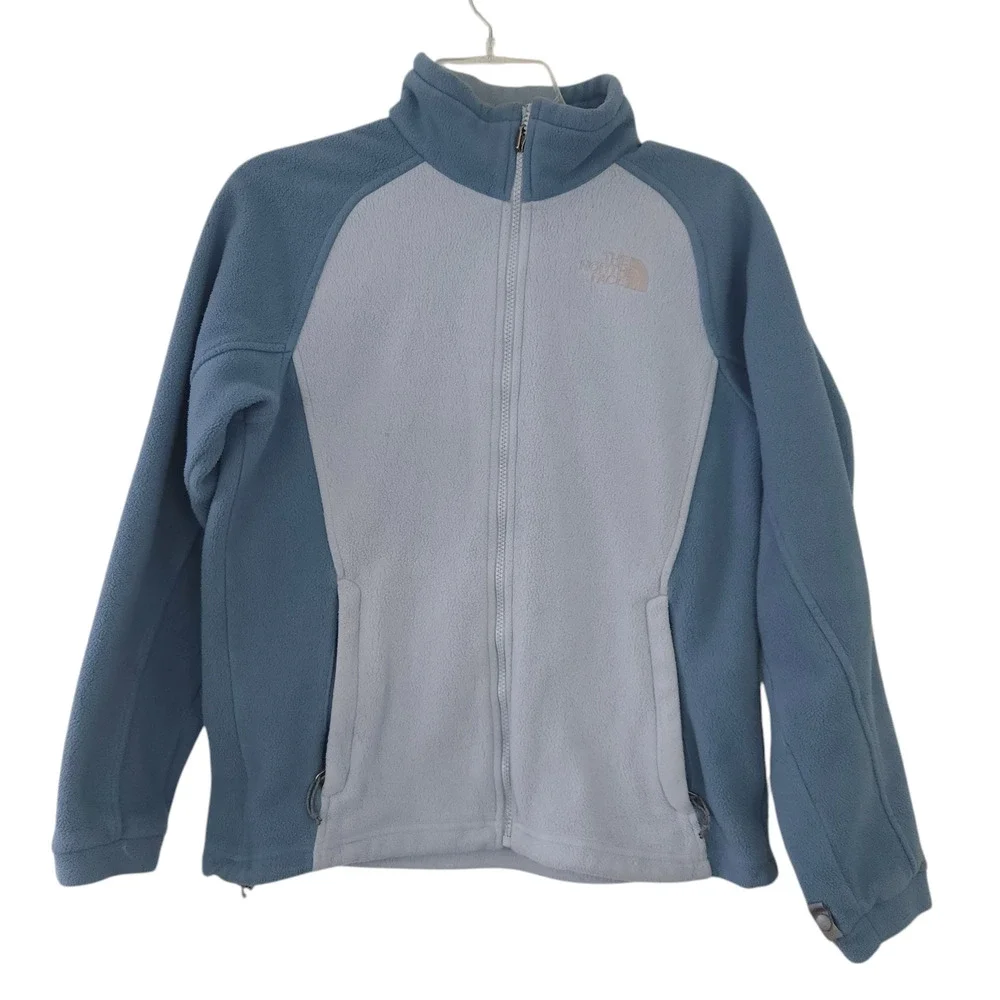 North Face Khumbu Fleece Jacket Womens Sz Medium Blue Full Zip Long Sleeve