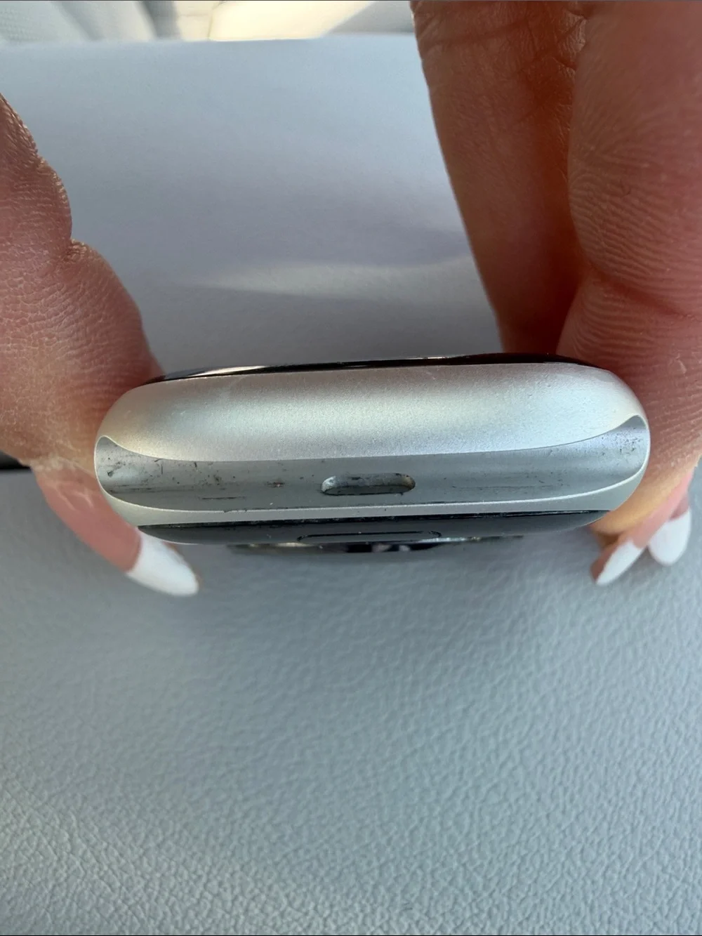 Apple Silver Smartwatch Case with Black Display