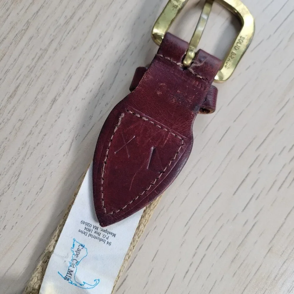 VTG Notre Dame Go Irish Ribbon Belt Cape Cod Mercantile Solid Brass Buckle 46”