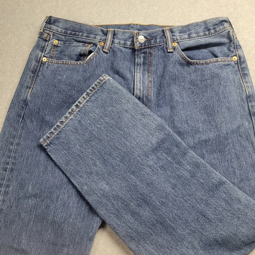 Levi's 505 Regular Fit Straight Leg Blue Denim Jeans Mens Size 36x30