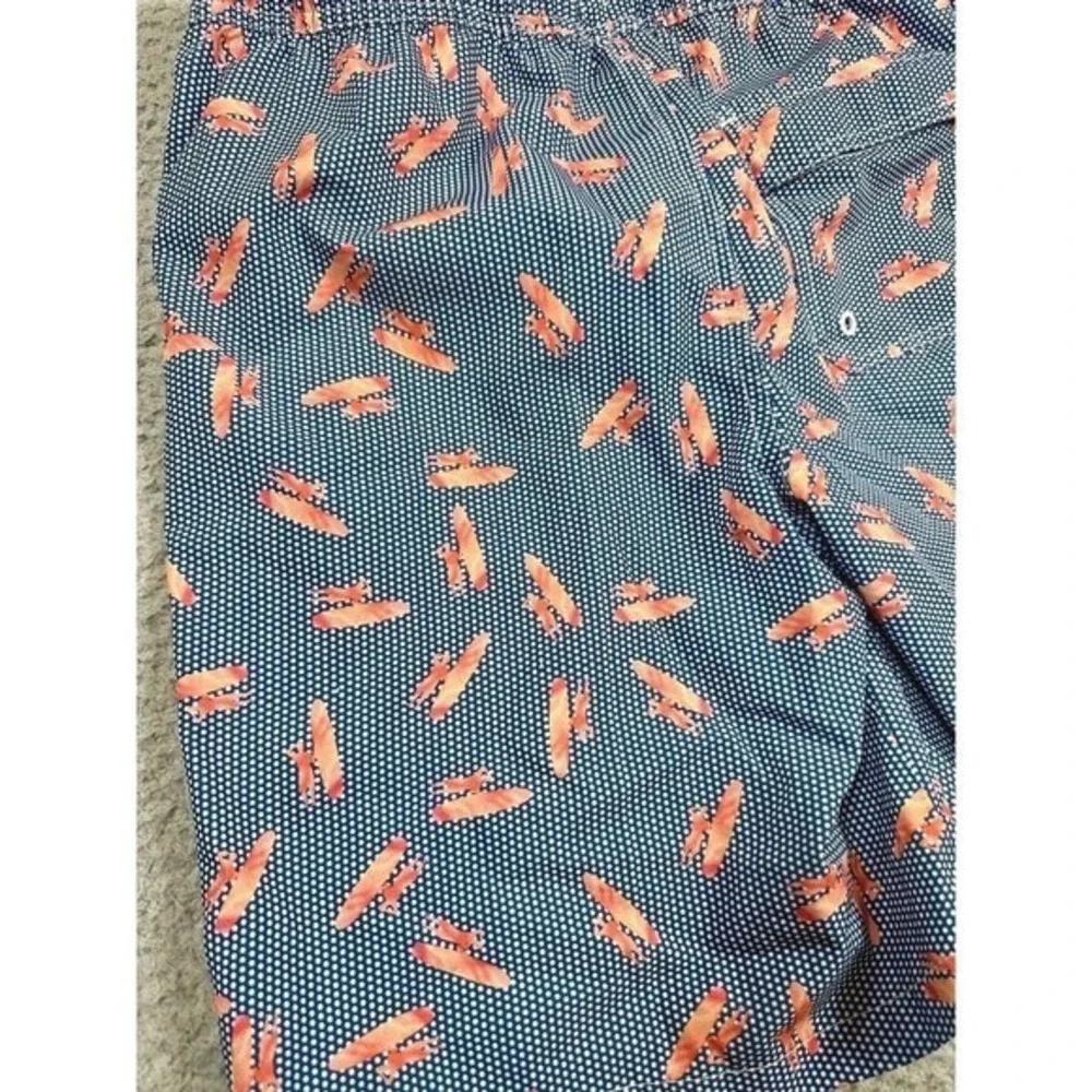 Johnnie-O Jr Surf Shorts Boys 16 Blue Orange Swim Trunks Beach Vacation Pool