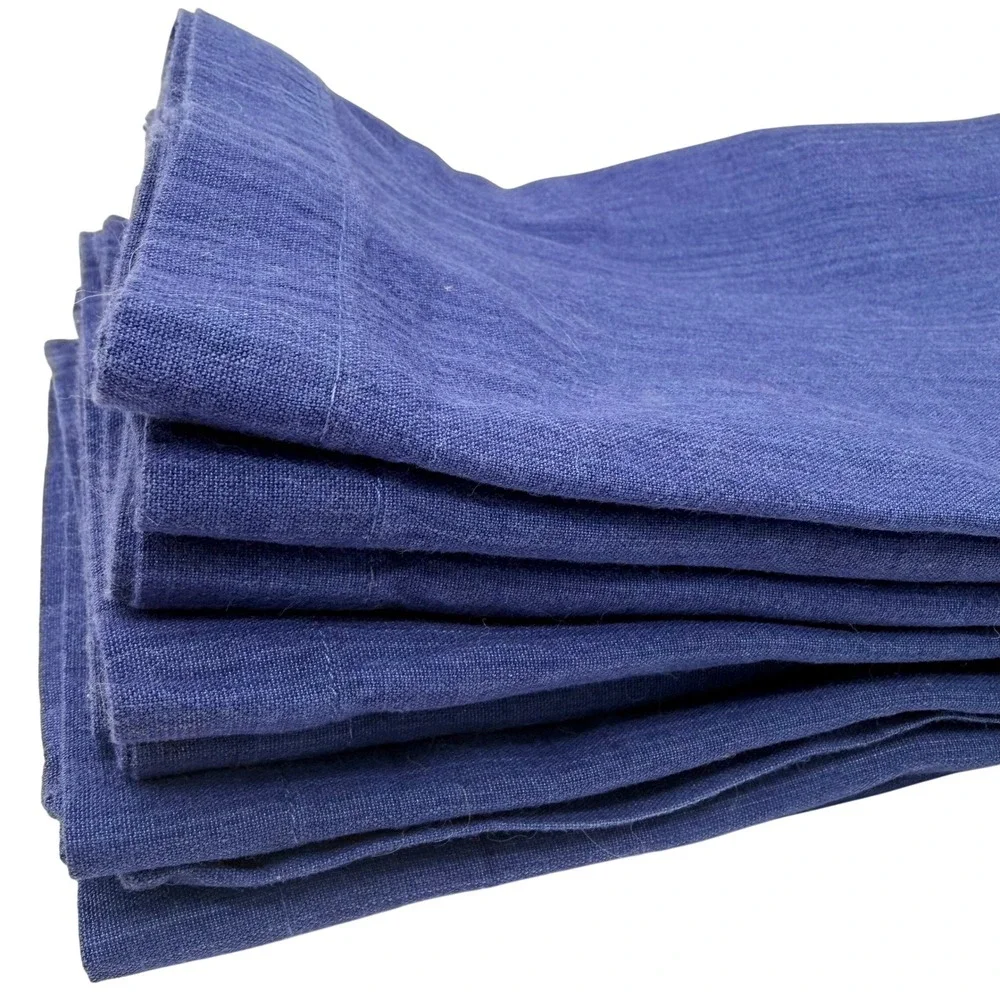 Crate & Barrel Lamont Navy Blue Linen Napkins Set of 8 ~ 21