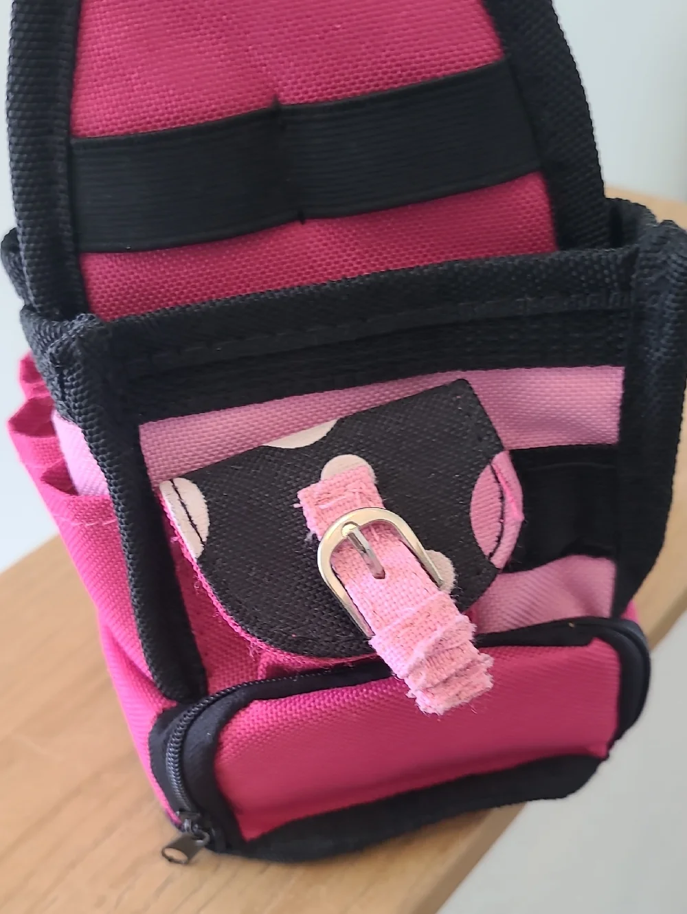 AMM Tote-Ally Cool Mini-Tote Pink Sling Organizer Bag with Black Trim