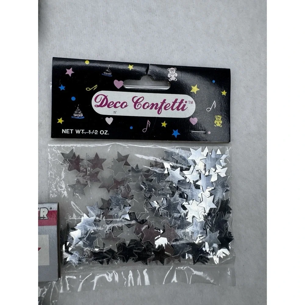 Star Confetti Lot 7 Packs Silver, Gold & Mixed Metallic Party Decorations
