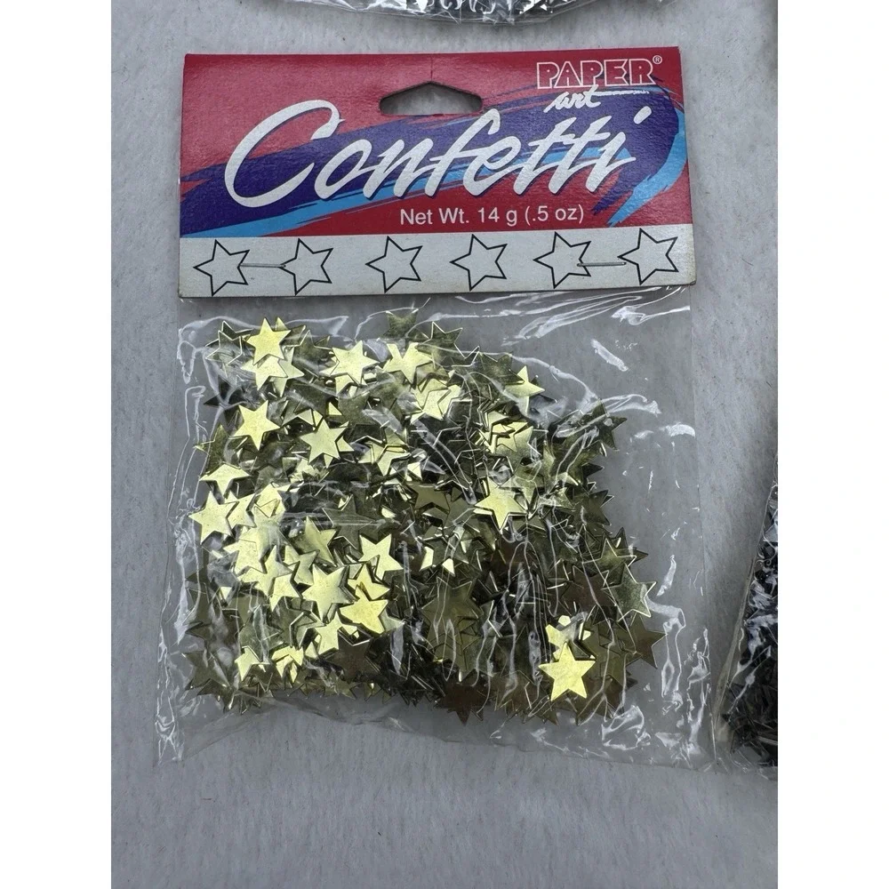 Star Confetti Lot 7 Packs Silver, Gold & Mixed Metallic Party Decorations