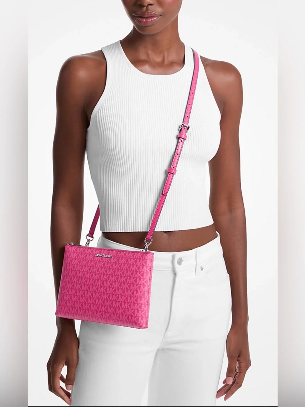 Michael Kors Pink Signature Crossbody Bag NWT