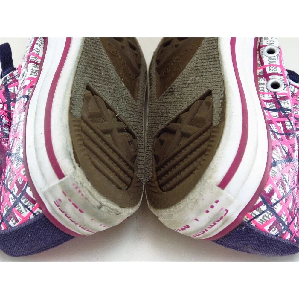 Converse Sz 1 Shoes Girls Youth Sneaker‎ Purple Fabric Lace Up
