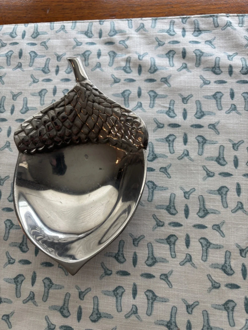 Mariposa Silver Acorn Leaf Serving Dish