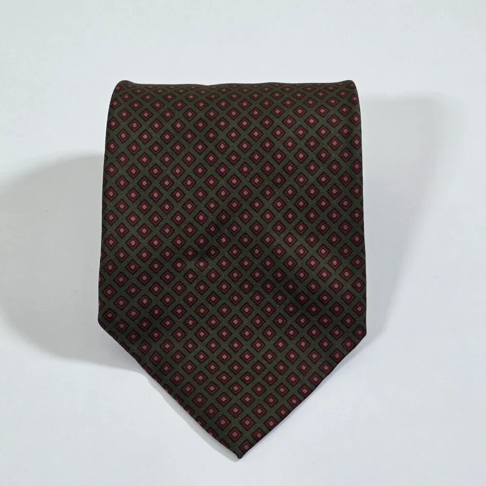 Polo Ralph Lauren Silk Tie Geo Print Preppy Office Hand Finished USA W 4