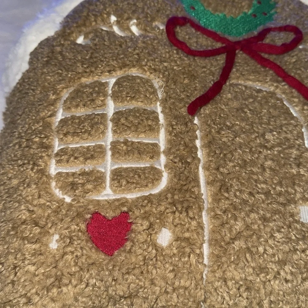 Martha Stewart large Teddy Gingerbread House Shaped Pillow