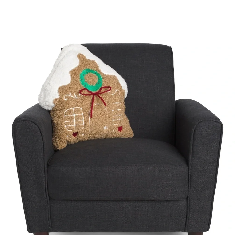 Martha Stewart large Teddy Gingerbread House Shaped Pillow