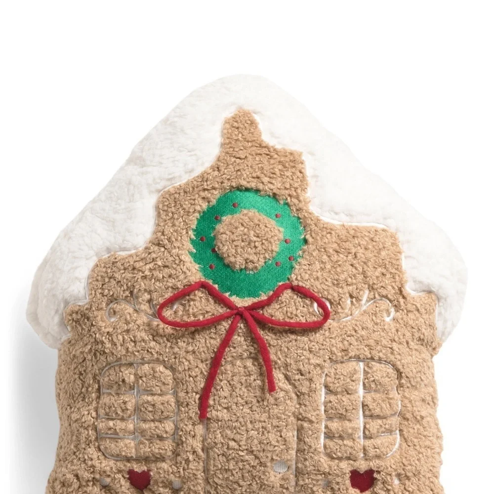 Martha Stewart large Teddy Gingerbread House Shaped Pillow