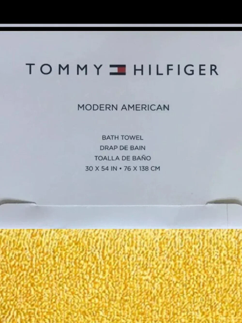 2 new MIMOSA YELLOW Tommy Hilfiger Modern American 100% Cotton BATH Towels