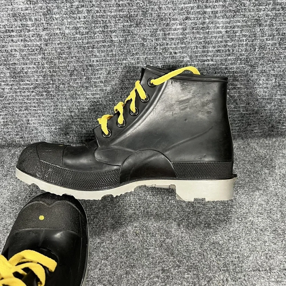 Bata Polyblend Boots Mens Size 10 Black Rubber Waterproof Ankle Work Made USA
