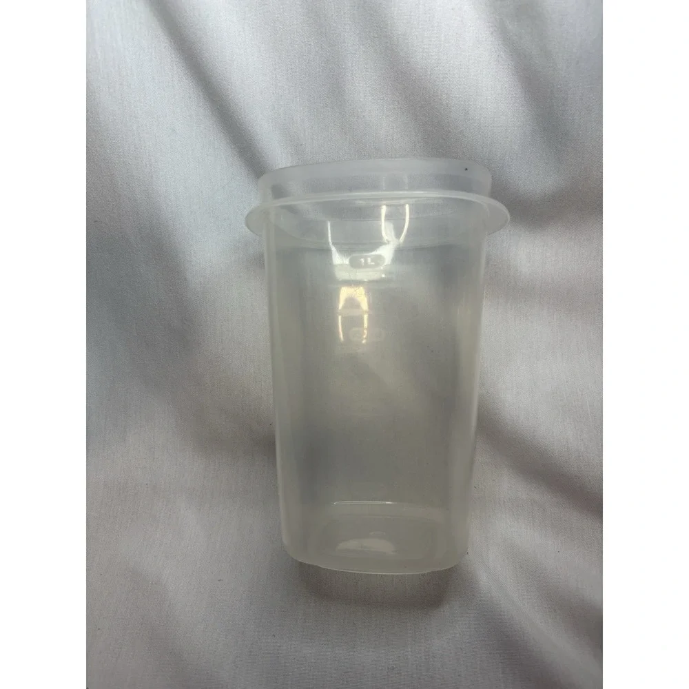 Rubbermaid Storage Container Set 1.2L Rectangular Clear/Red Snap Lid 2pcs