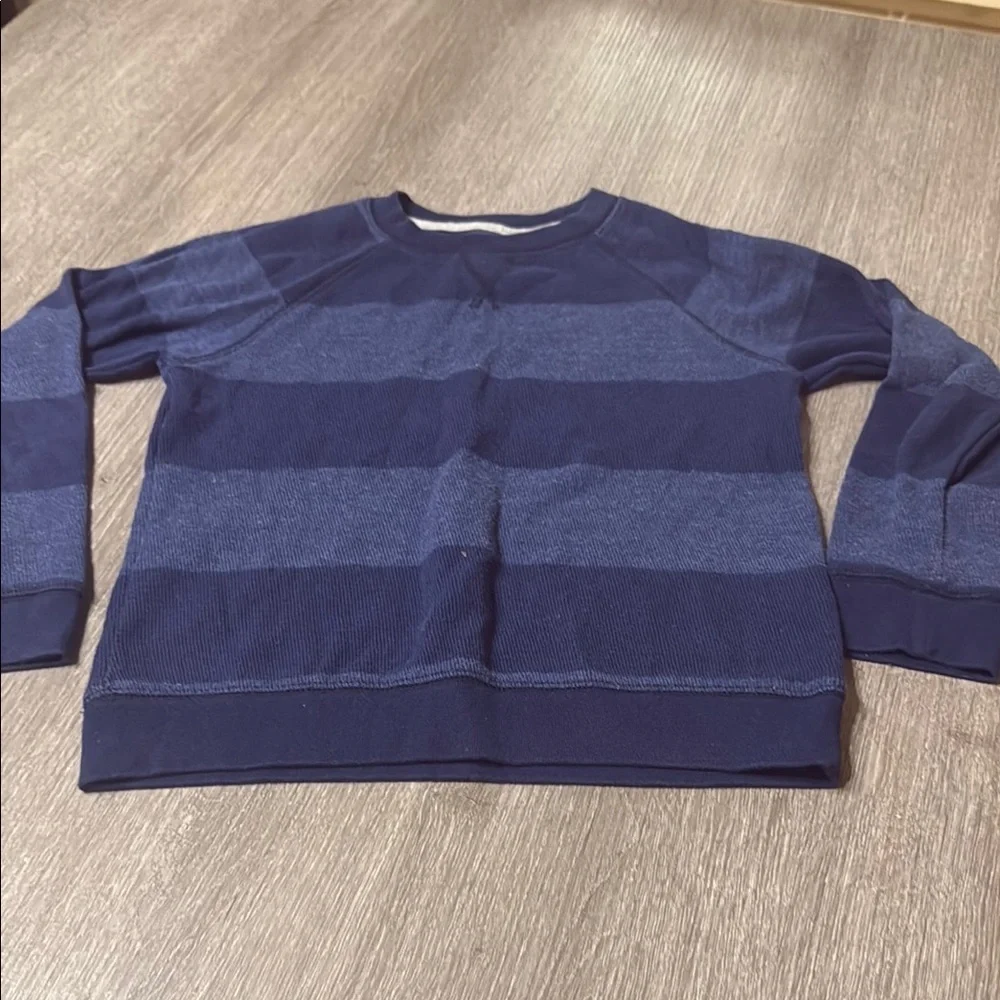 Old Navy Men's Blue Striped Crewneck Sweater