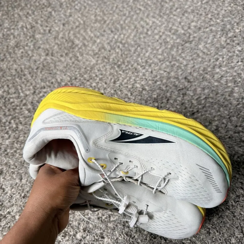 Altra Men’s Via Olympus Running Shoes White/Yellow Sz 11.5 Sneakers Great Con