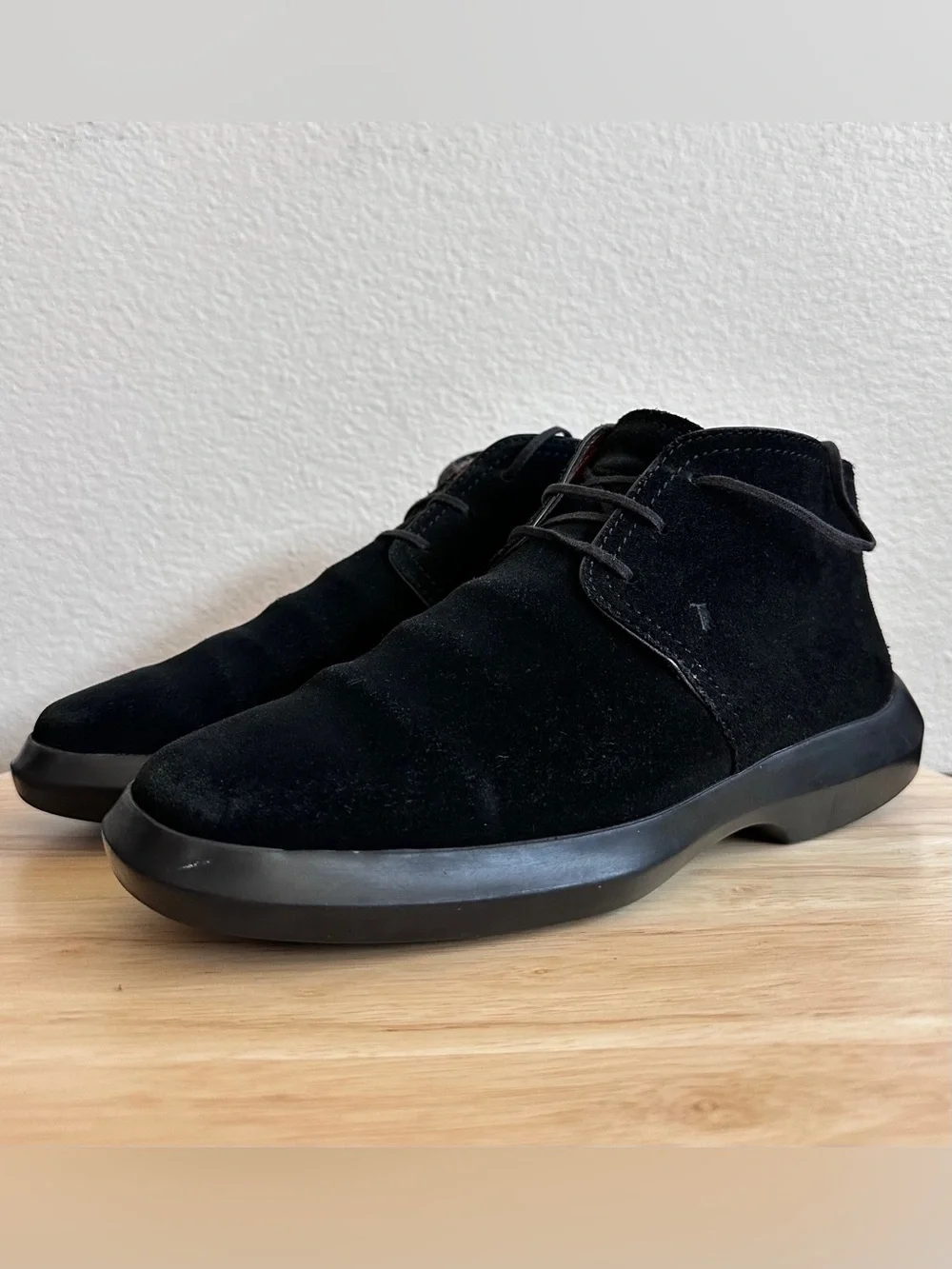 TOD’S Men's Black Leather Suede Lace Up Chukka Boots Size 7.5
