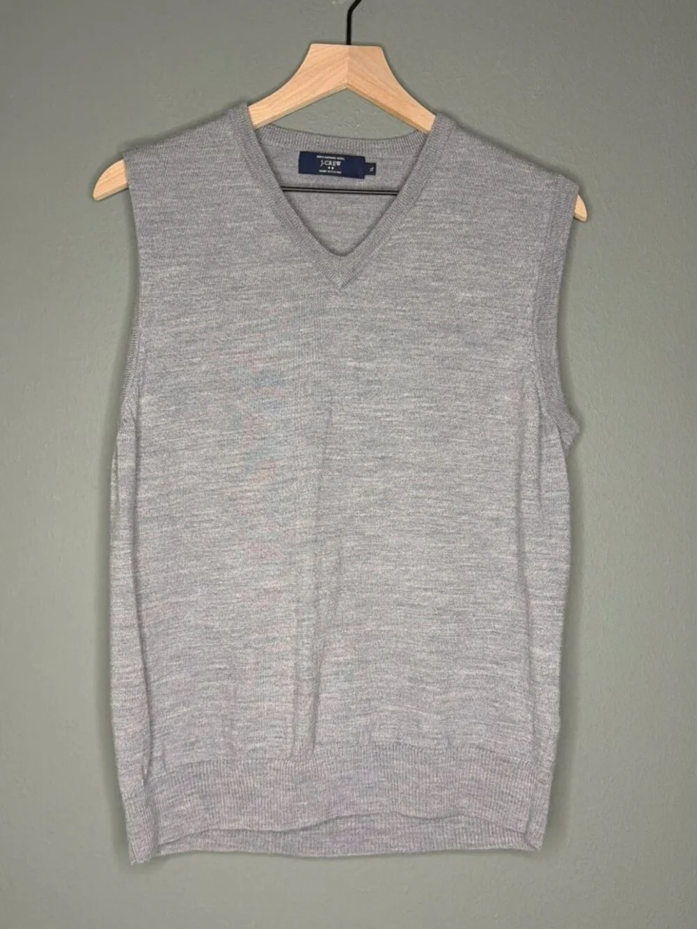 J.Crew Gray 100% Merino Wool Sweater Vest Men's XL