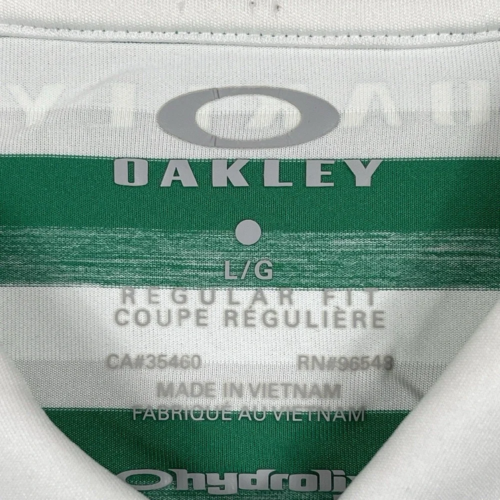 Oakley Polo Shirt Mens Large Striped Pocket Hydrolix Golf Preppy‎ Travel Tennis