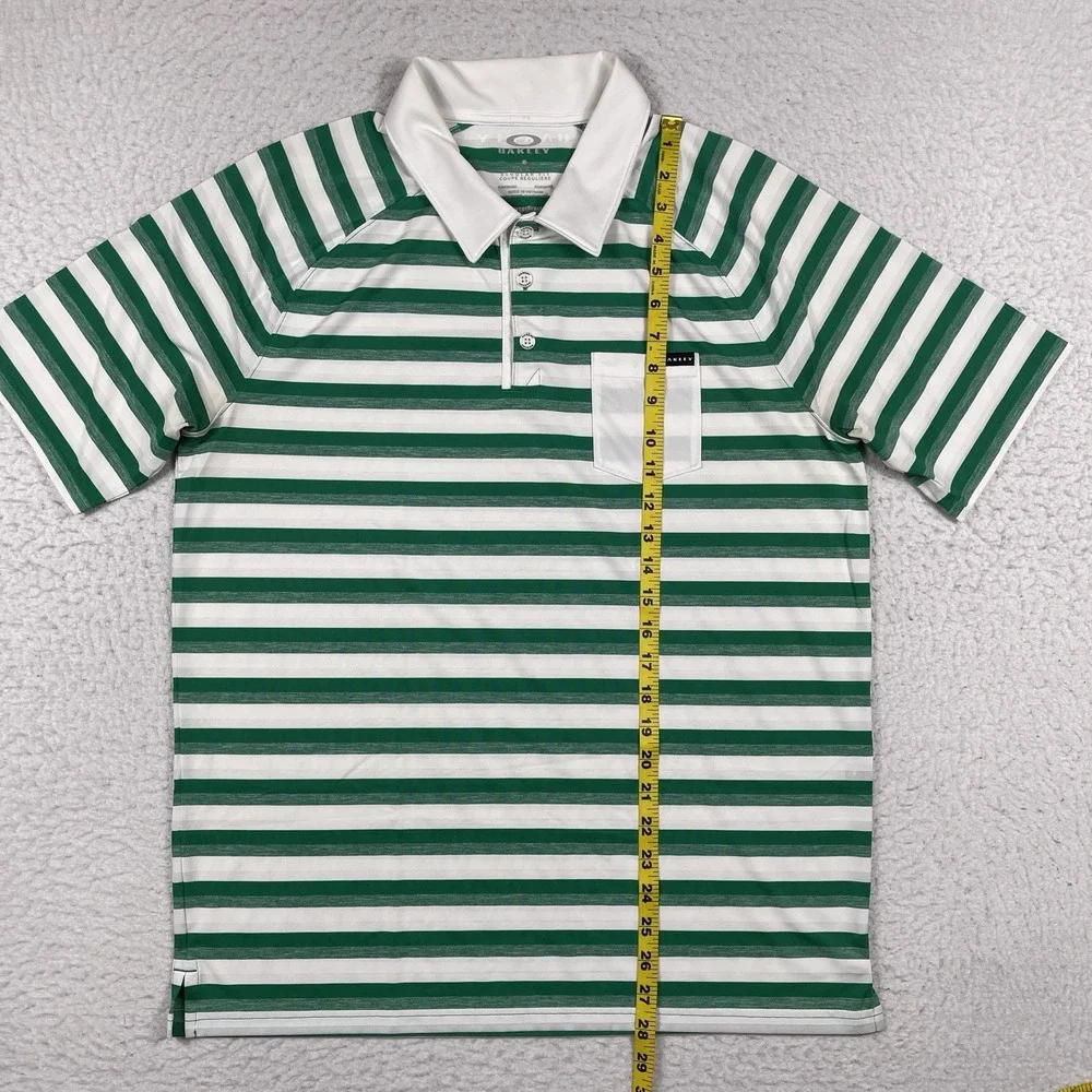Oakley Polo Shirt Mens Large Striped Pocket Hydrolix Golf Preppy‎ Travel Tennis