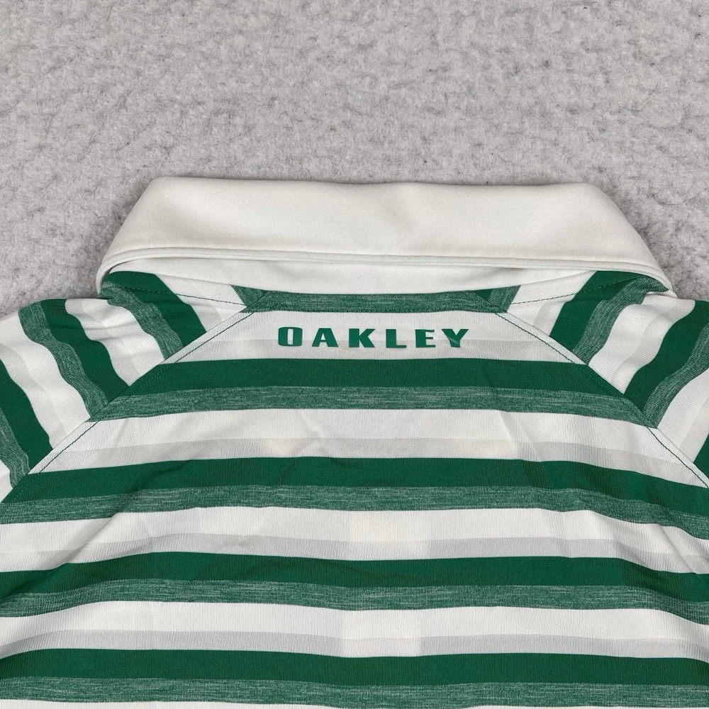 Oakley Polo Shirt Mens Large Striped Pocket Hydrolix Golf Preppy‎ Travel Tennis