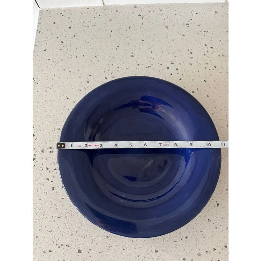 España Hand Painted Collection Blue Ceramic Serving Dinner Plate Lot of 2 Pieces