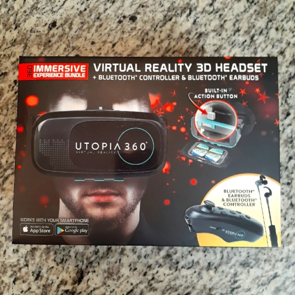 New! Utopia 360 Virtual Reality 3D Headset Vintage Find