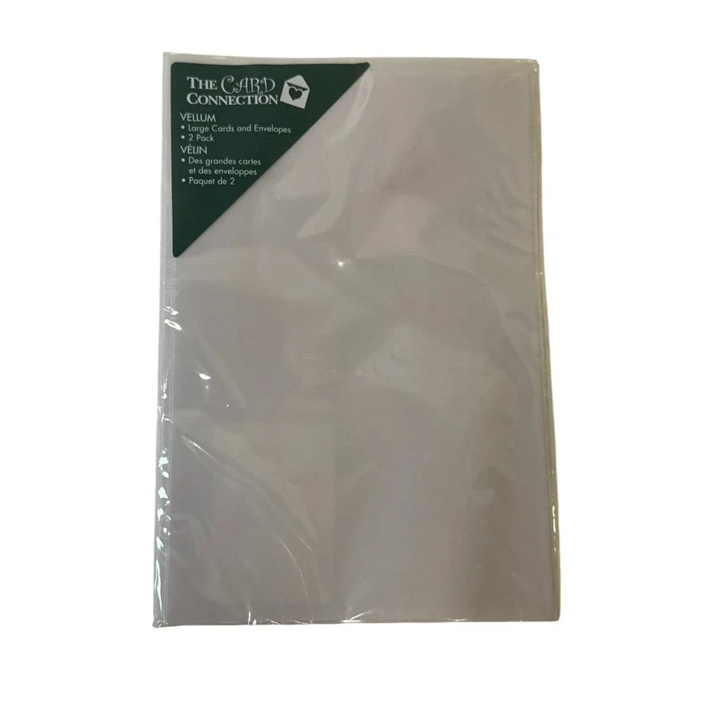 New The Card Connection Vellum Large Cards and Envelopes 2 Pack TCP0067-12 White
