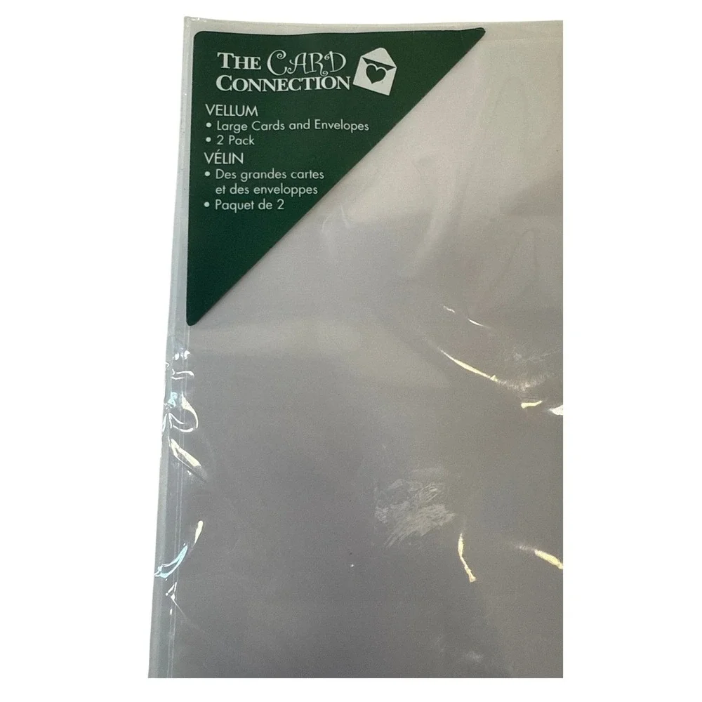 New The Card Connection Vellum Large Cards and Envelopes 2 Pack TCP0067-12 White