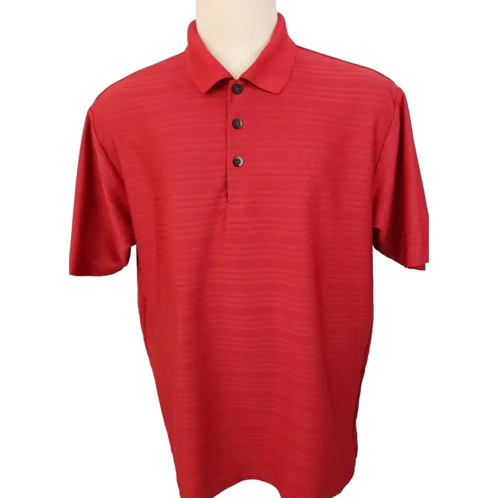 Adidas Golf Men's Red Clima Cool Polo Shirt Size L 122920-0308