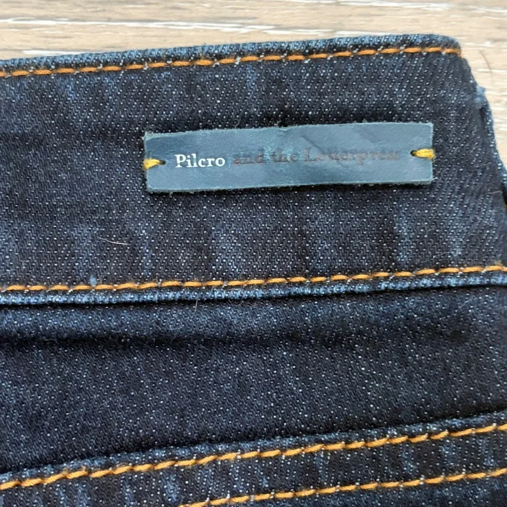 Pilcro and the Letterpress Womens Dark Wash Skinny Jeans Indigo Stretch Denim